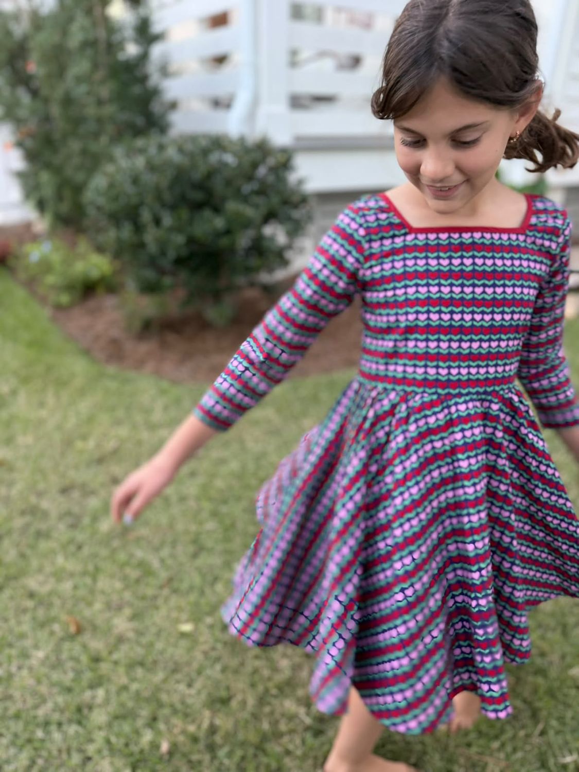 Girls Flutter Dress - Blooming Hearts