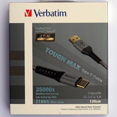 Verbatim Tough Max USB A to USB C charge cable.