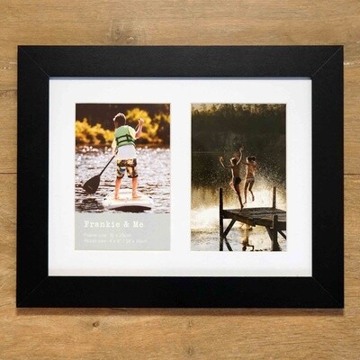 Collage frame for 2 x 6x4 inch photos with black finish.