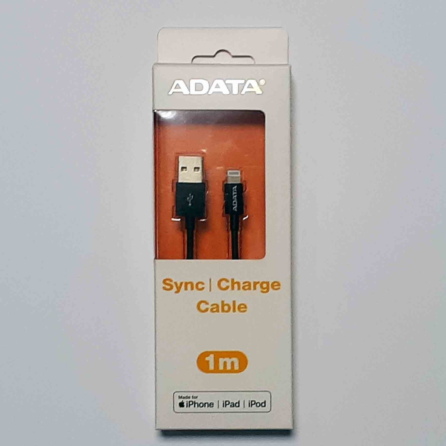 Adata charge sync cable 1M for iPhone, iPad, iPod.