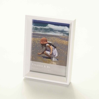 Window photo frame in white for 5 x 7 inch photos desktop or wall mount in portrait or landscape orientation.