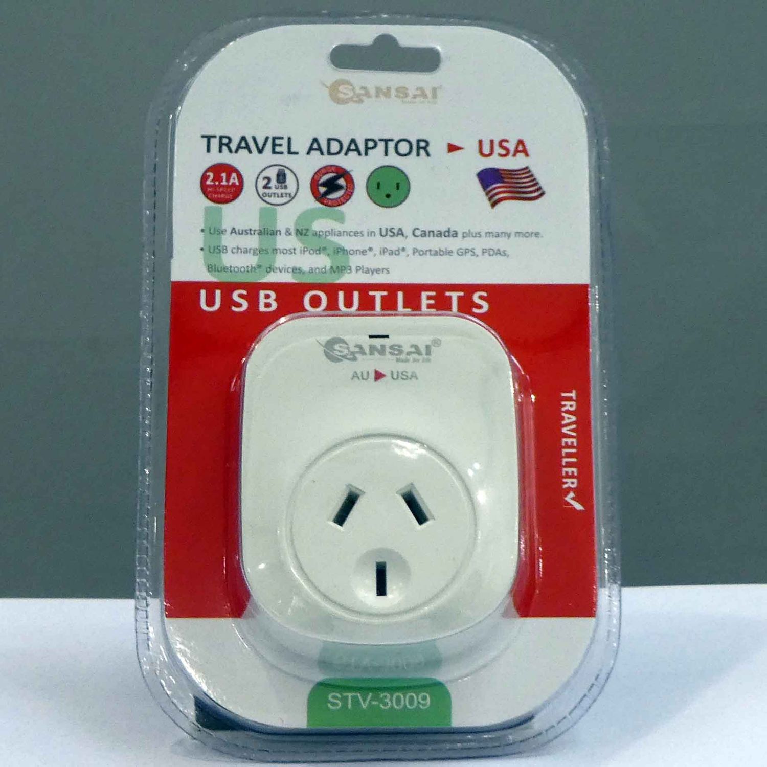 International travel adaptor for use in the USA.