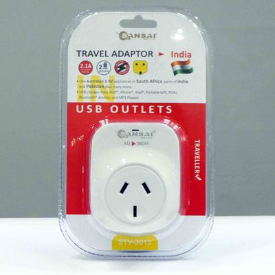 International travel adaptor for use in India.