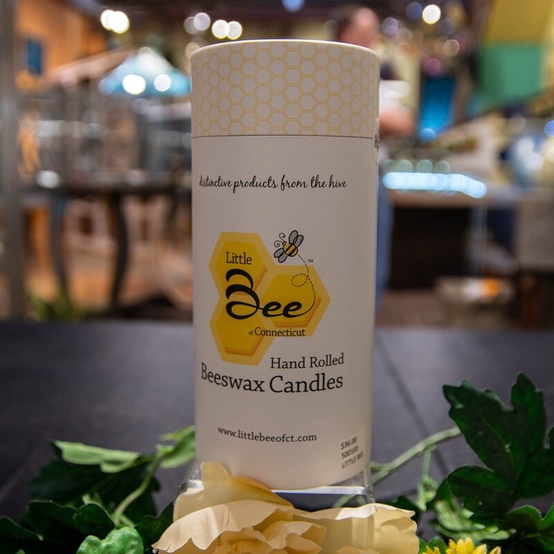 Little Bee 6″ Hand Rolled Beeswax Pillar Candles