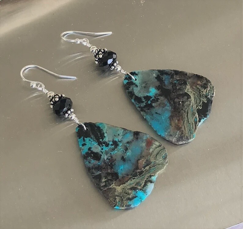 Estancia Chrysocolla Freeform Nugget Earrings