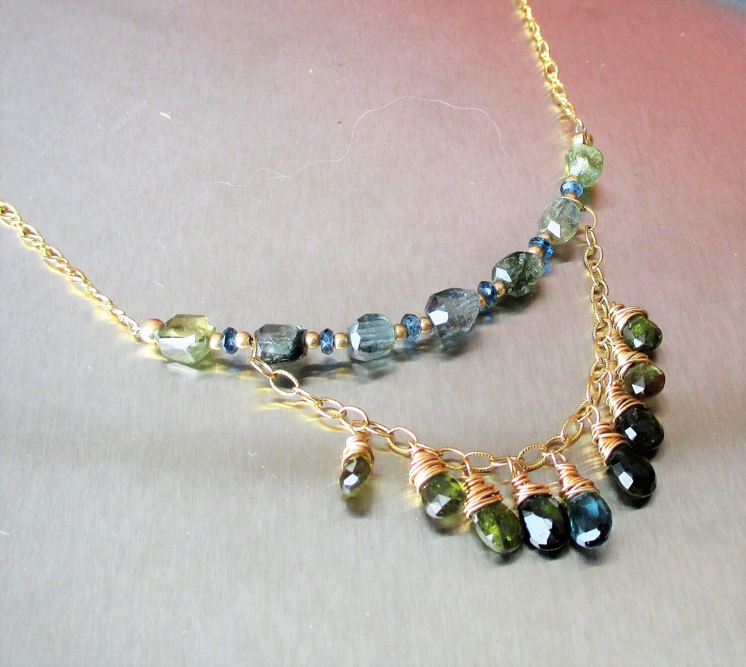 Estancia Blue and Green Tourmaline Necklace