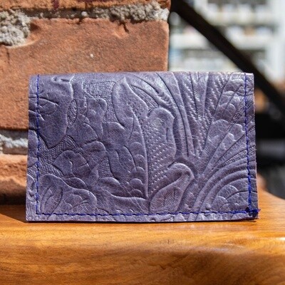 Breezy Purple Floral Embossed Credit Card Holder