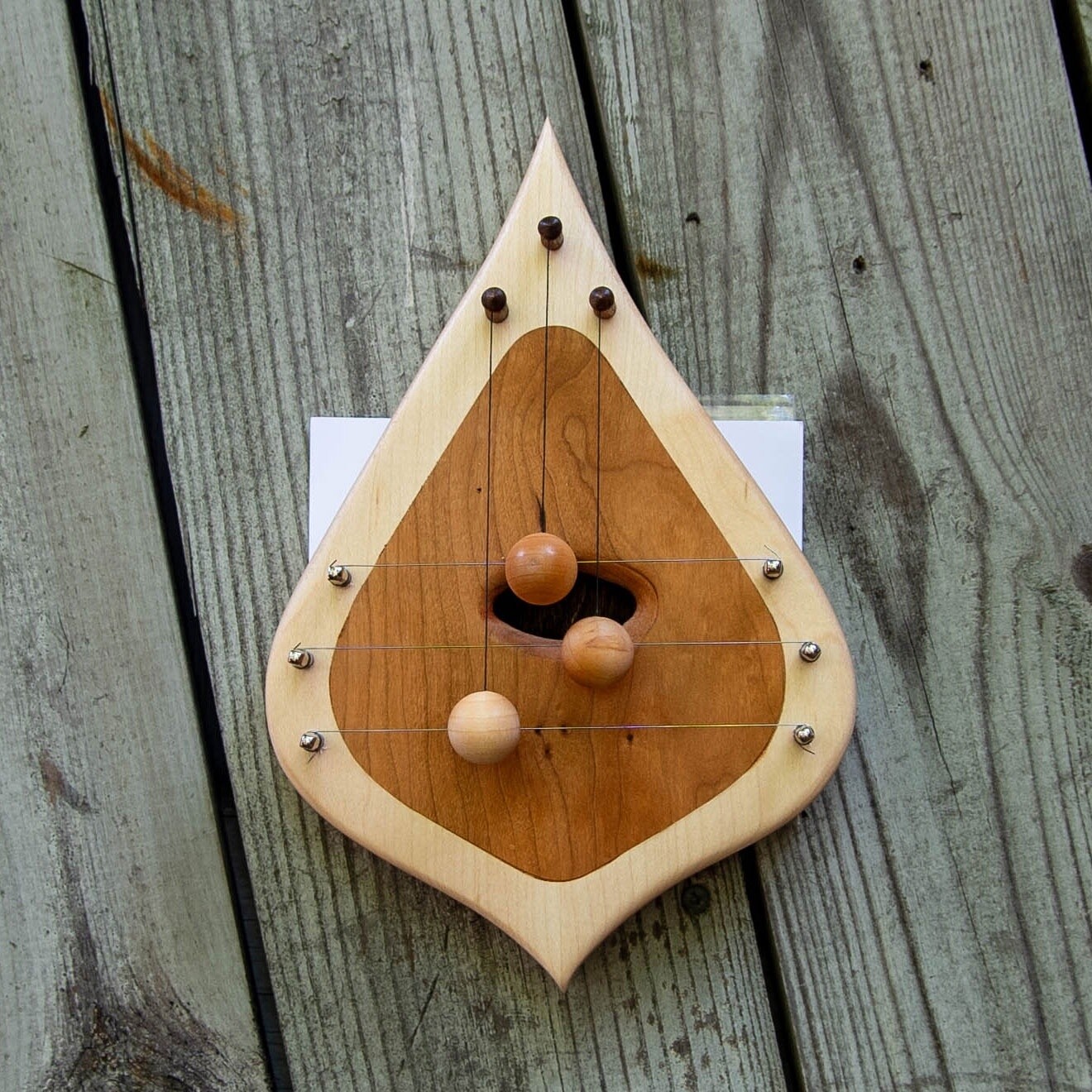 Moon Mountain Woods 3-String Door Harp, Material: Maple with Cherry