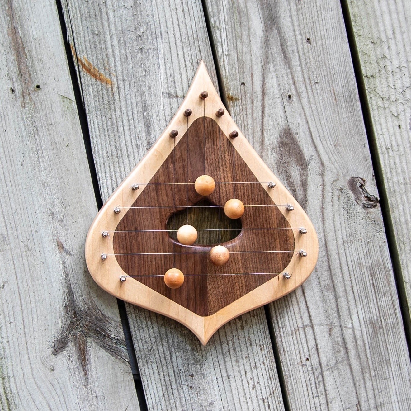 Moon Mountain Woods 5-String Door Harp, Material: Maple with Walnut