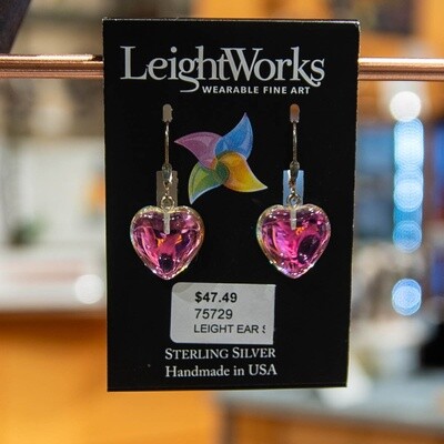 LeightWorks Small Crystal Heart Earrings (Polished)