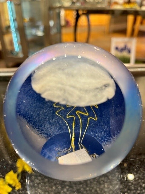 Glass Eye Paperweight Lightning Strike