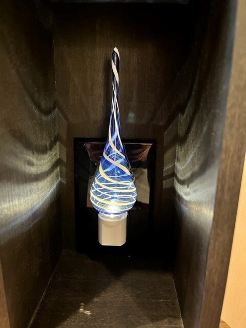 Probstein glass nightlight Cobalt/White