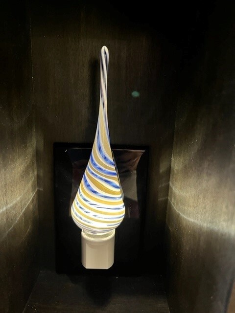 Probstein Glass Nightlight Cobalt/Purple/White
