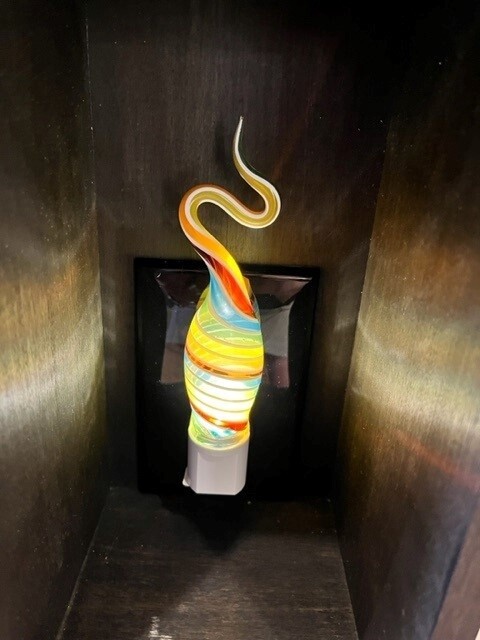 Probstein Glass Nightlight Rainbow Twist Top
