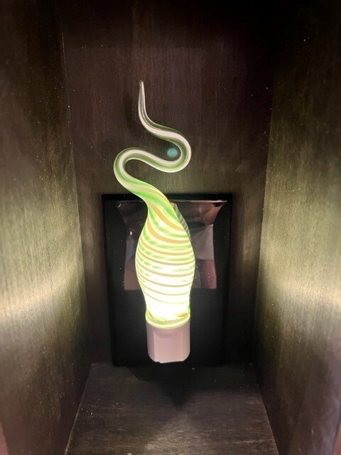 Probstein Glass Nightlight Green/White Twist Top