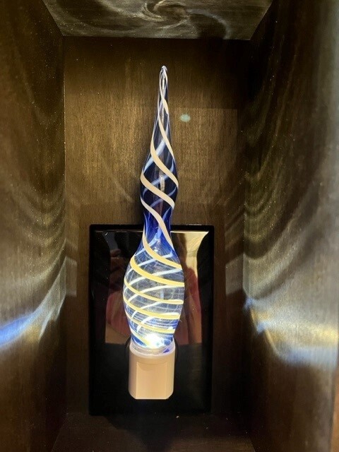 Probstein glass nightlight Cobalt/White Bulb Top