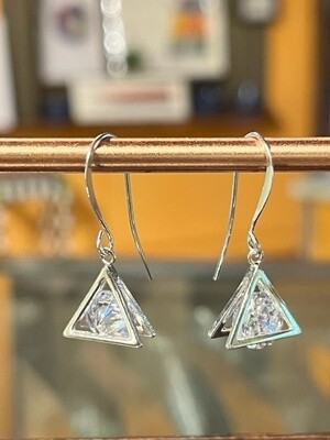 Kalli Earrings Silver Triangle