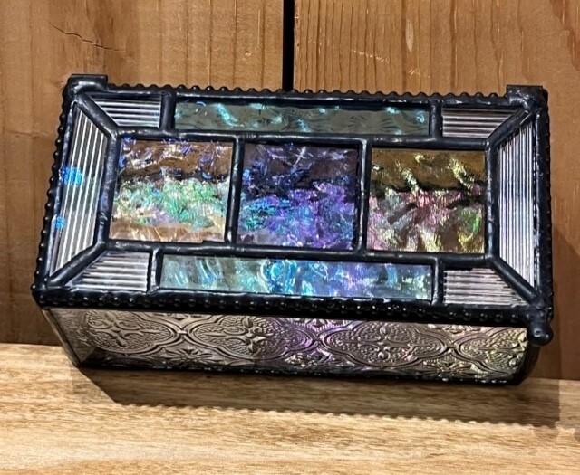 J. Devlin Colorful Stained Glass Decorative Jewelry Box Rectangle