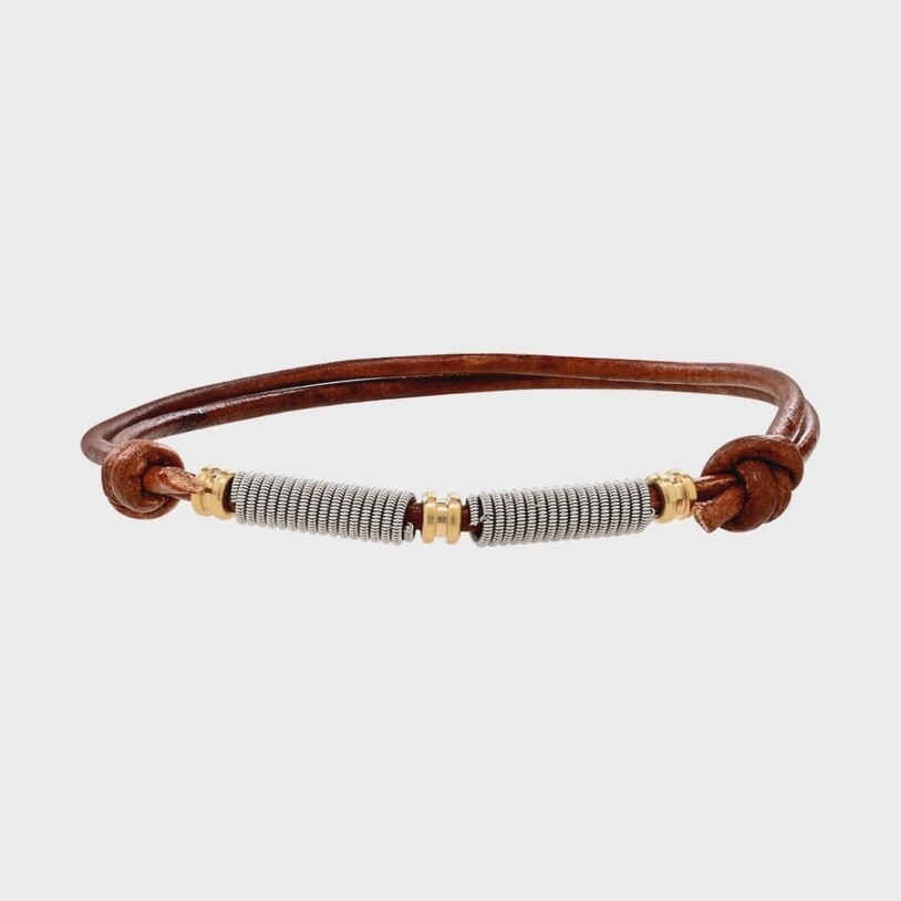High Strung Ball End Slipknot Adjustable Leather Bracelet