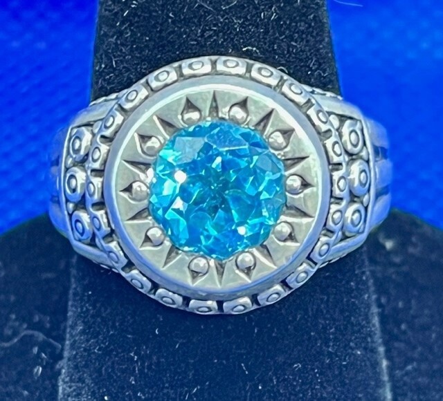 David &amp; Ronnie Ring Blue Topaz RWC-86