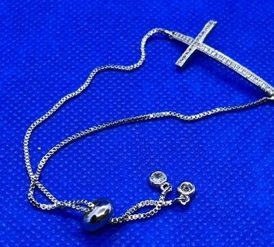 Kalli Bracelet Pave Cross Silver
