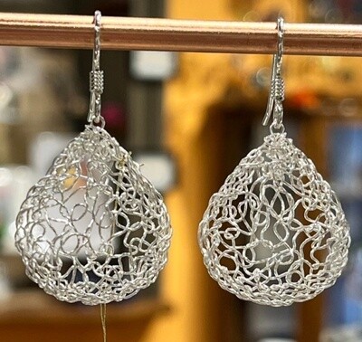 MetaLace Earrings Silver Pears Silver