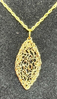 MetaLace Necklace Gold Leaf