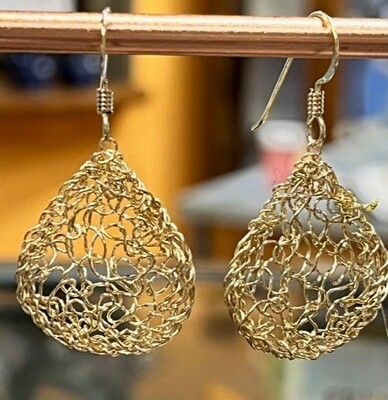 MetaLace Earrings Gold Pears