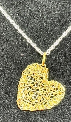 MetaLace Necklace Gold Heart
