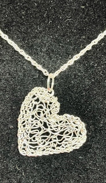MetaLace Necklace Silver Heart