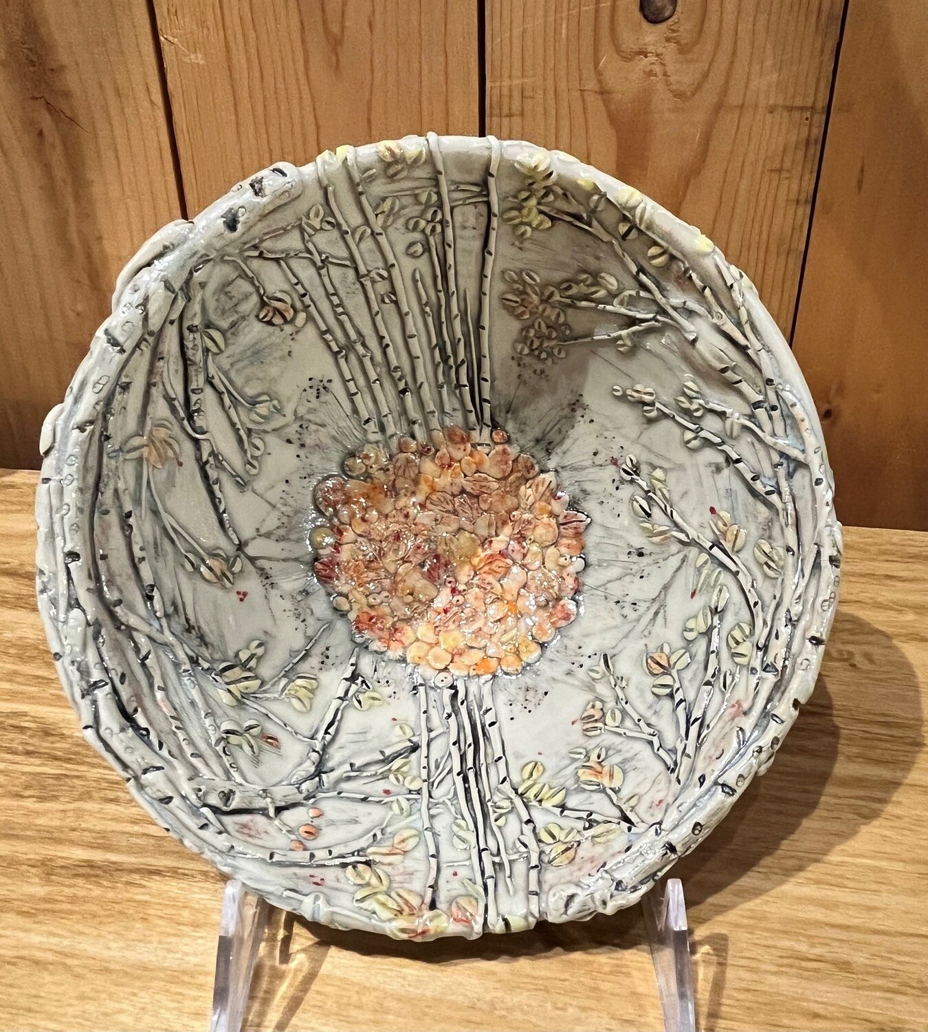 Johnson Small Birch Sculpture Bowl &quot;A Touch Of Gold&quot;