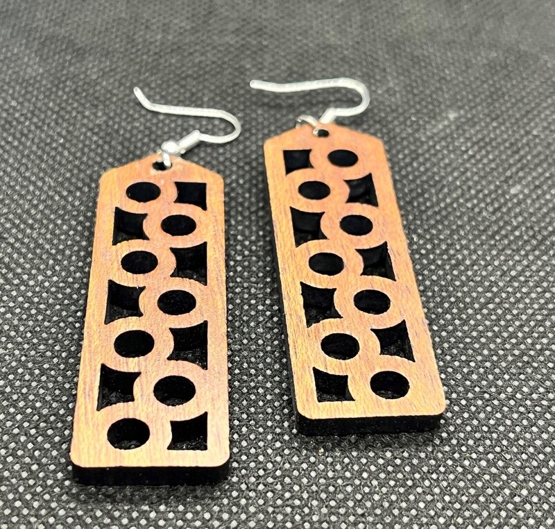 By Julius Earring Wood Circles Dark