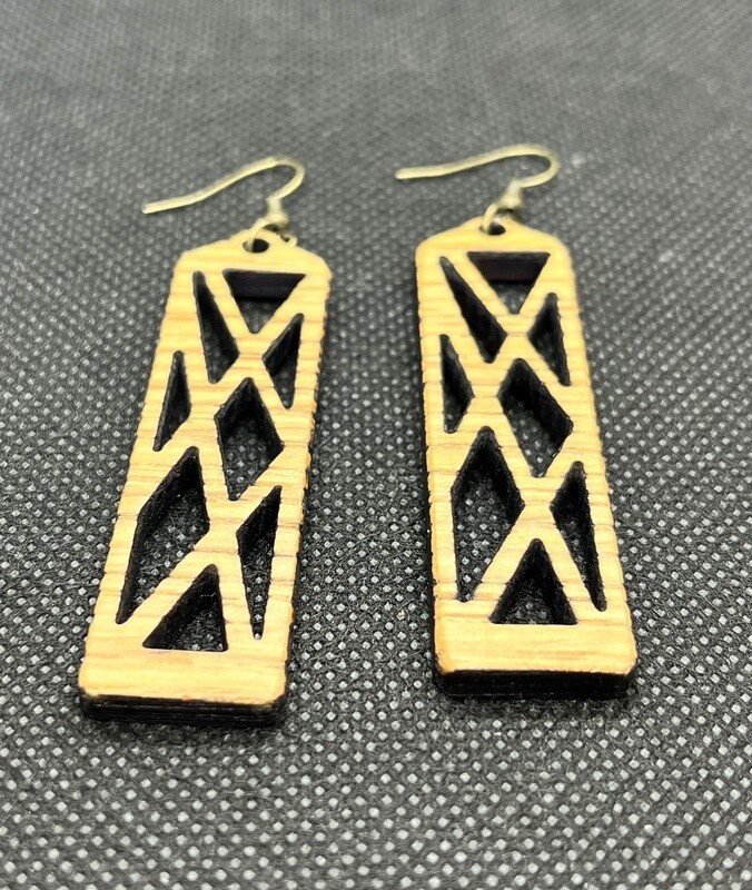 By Julius Earring Wood Triangles Light