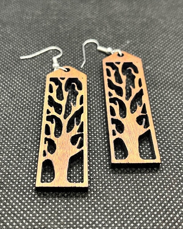 By Julius Earring Wood Tree Dark
