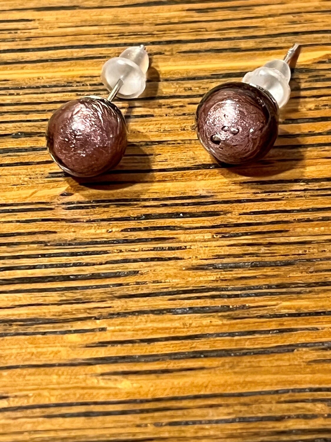 Sturzinger Katie Murano Glass Round Post Earrings, Color: Mauve