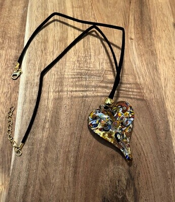 Sturzinger Murano Heart Necklace with Cord