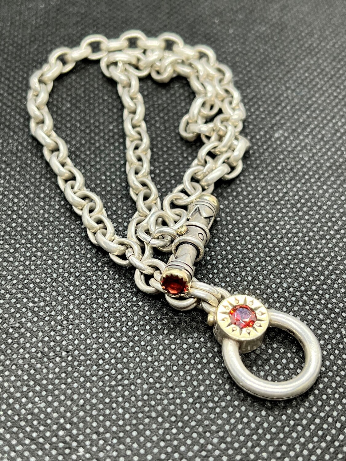 David &amp; Ronnie Bracelet Garnet Double Chian