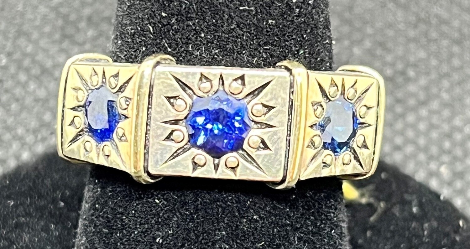 David &amp; Ronnie Blue Sapphire Ring 4mm