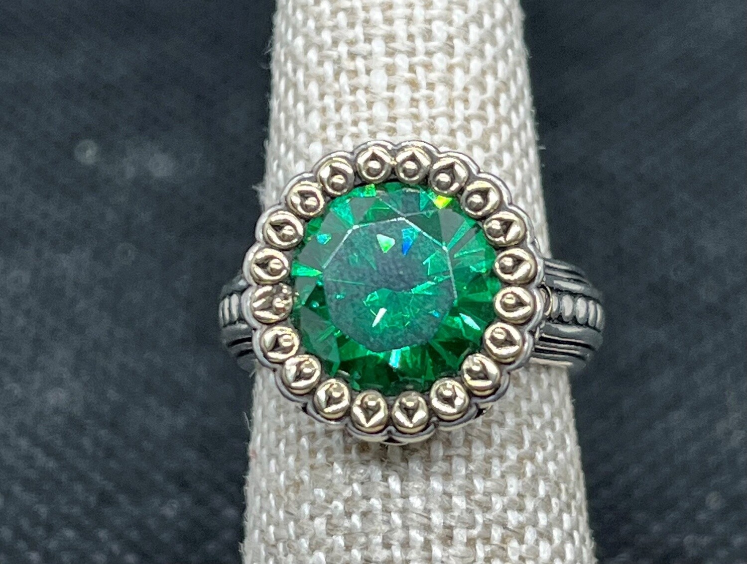 David &amp; Ronnie Lab Created Emerald Ring