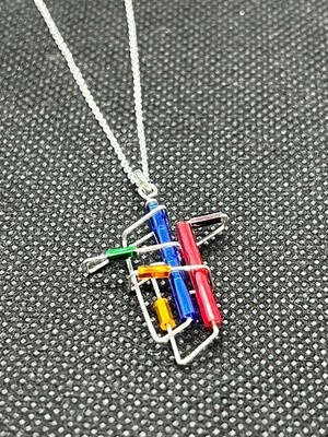 Barb Wire Multicolored Necklace-3D 01