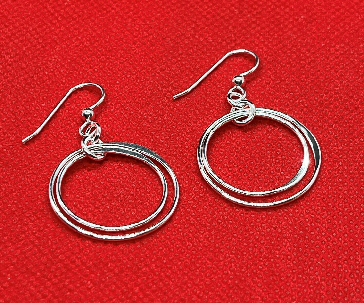 Reflections In Silver Double Hoop Earrings