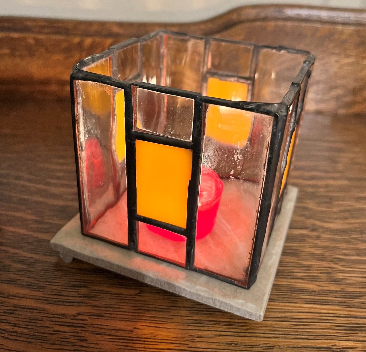 Horvath Stained Glass Votive Holders, Color: Yellow