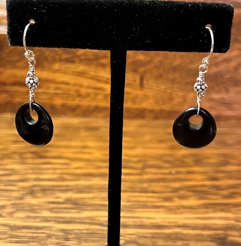 Estancia Black Obsidian Donut Earrings