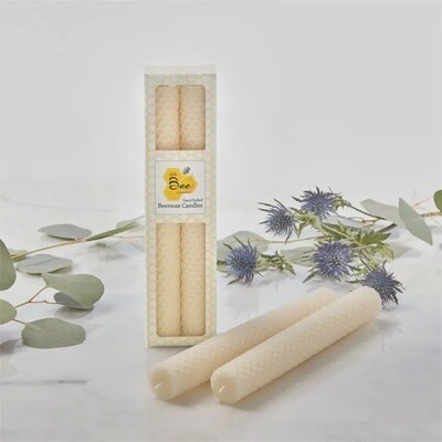 Little Bee Hand Rolled Beeswax Tapers 2 Pack