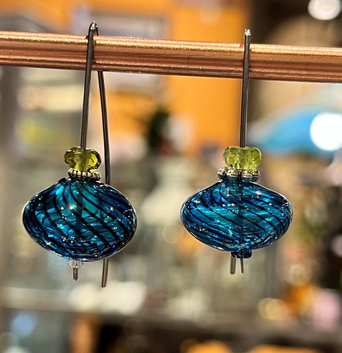 Tsay Earrings Flat Glass Teal