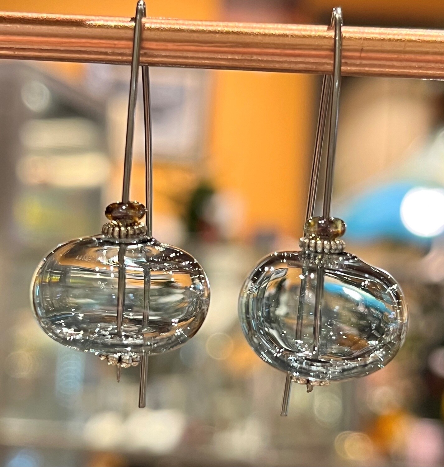Tsay Earrings Flat Glass Blue