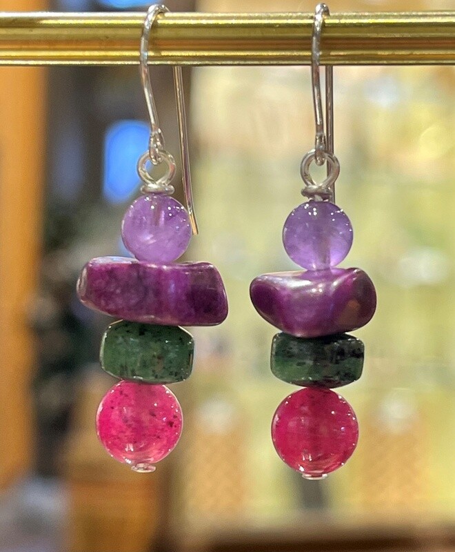 Rasmussen Earrings Amethyst and Purple Marble