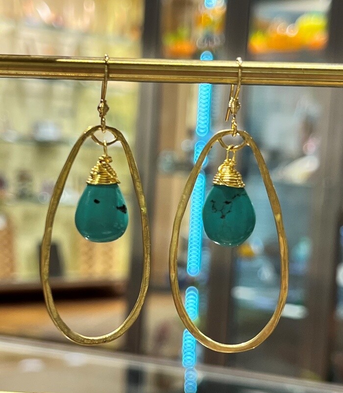 Cass Earrings Turquoise Drop