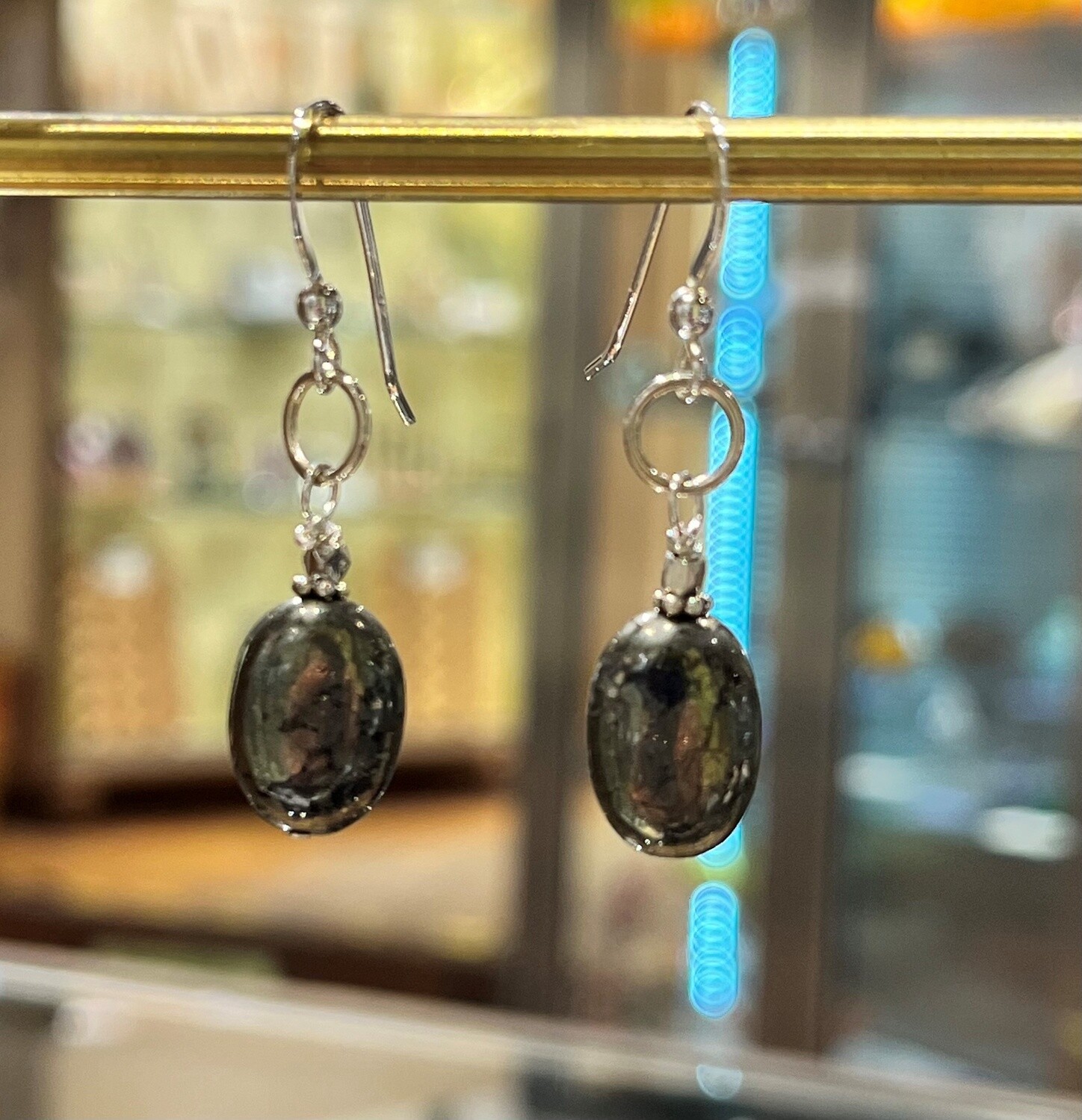 Cass Earrings Pyrite Drop