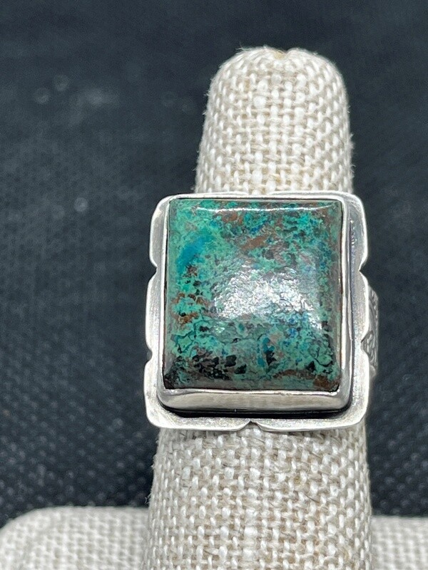 O&#39;Brien Ring Chrysocolla Cab Sz 6.75